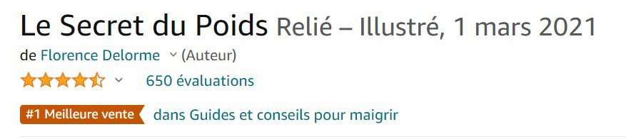 livre le secret du poids meilleure vente amazon