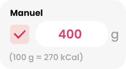 modifier manuellement les kcal d'un aliment consommé